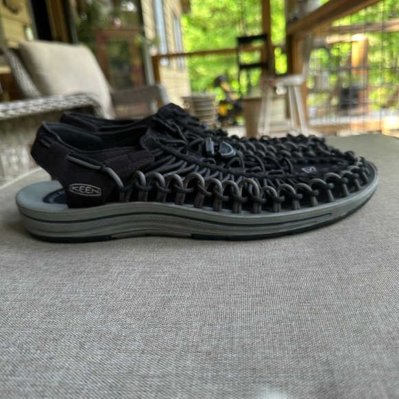 Keen Other - Keen Uneek Sandals Mens 12 Black Grey Cord Outdoor Water Shoes 1013086